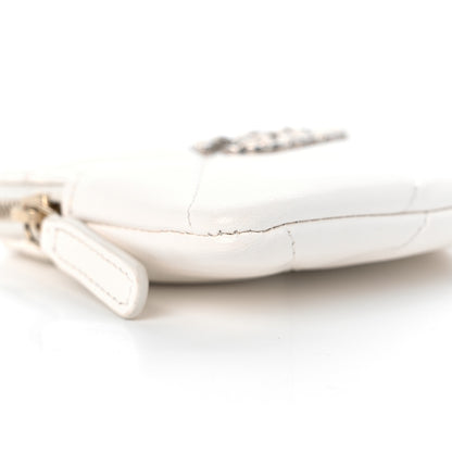 Chanel Lambskin Quilted Chanel 19 Zip Card Holder Wallet White 8 of 11