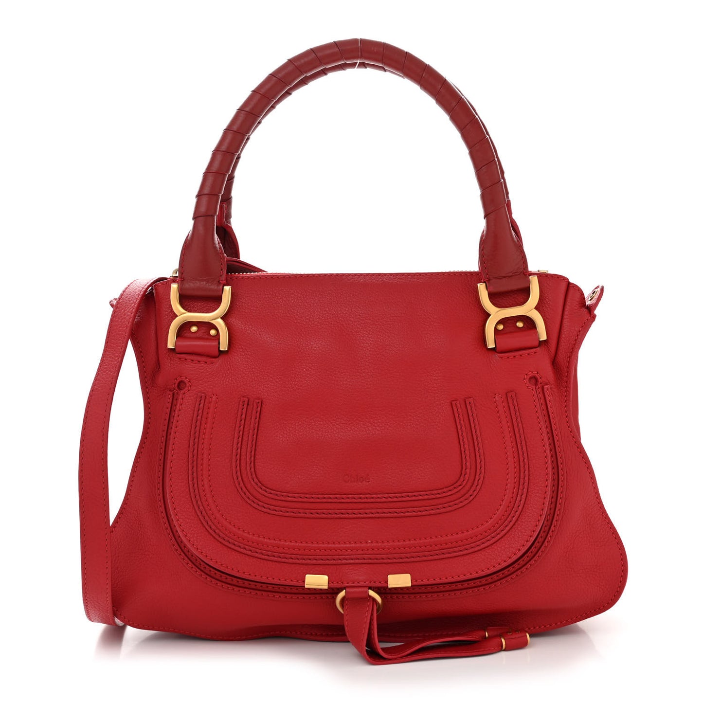 Calfskin Medium Marcie Satchel Red