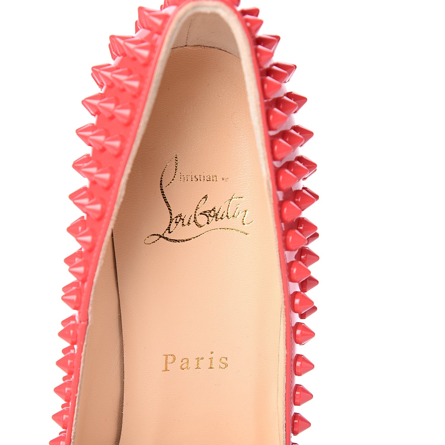Christian Louboutin Patent Pigalle Spikes 100 Pumps 36.5 Rose Paris 7 of 8