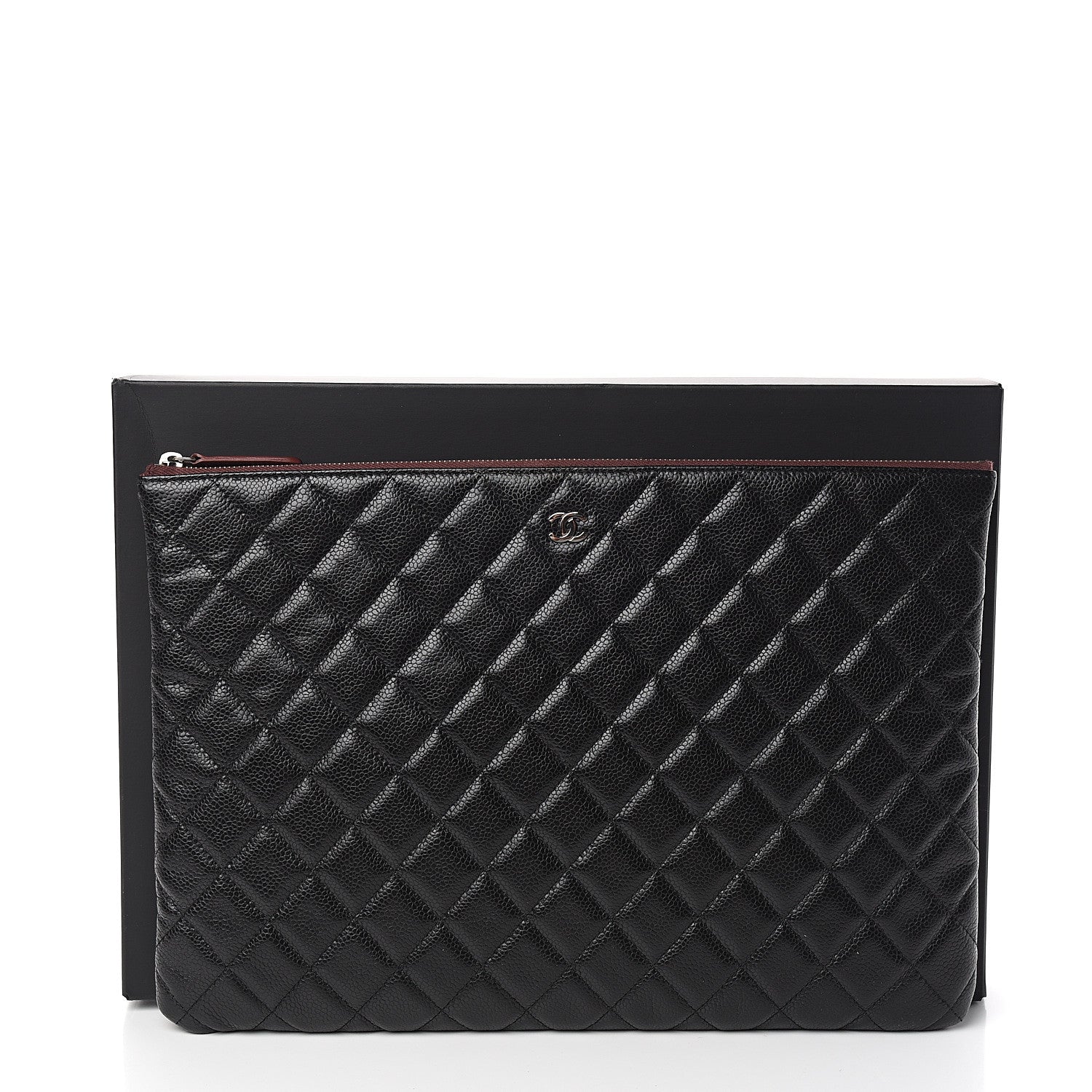 Chanel Caviar Quilted Large Cosmetic Case Black 6 of 6