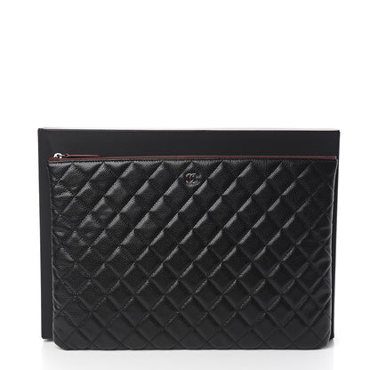 Chanel Caviar Quilted Large Cosmetic Case Black 6 of 6