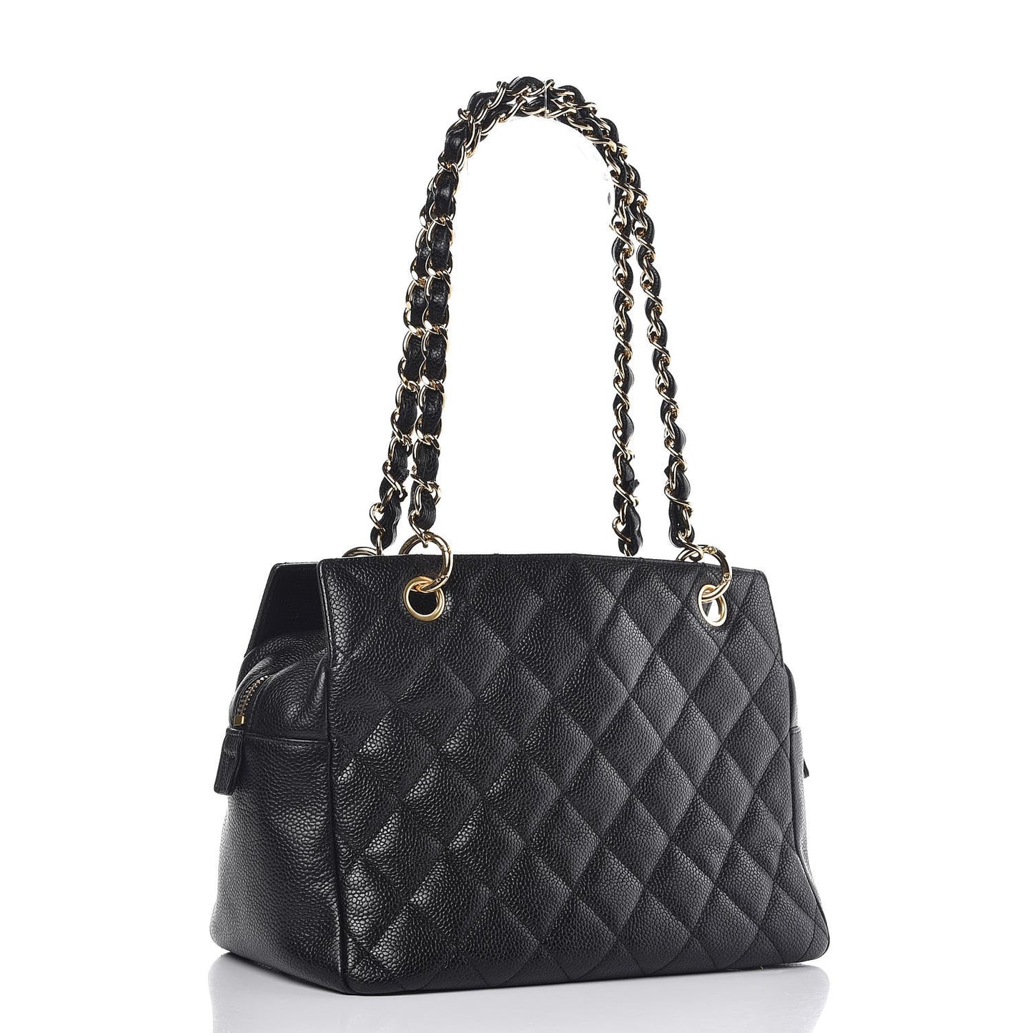 Caviar Quilted Petit Timeless Tote PTT Black