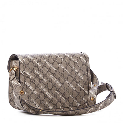 Gucci X BALENCIAGA GG Supreme Monogram Logo Print Horsebit 1955 Shoulder Bag Beige Ebony 2 of 8