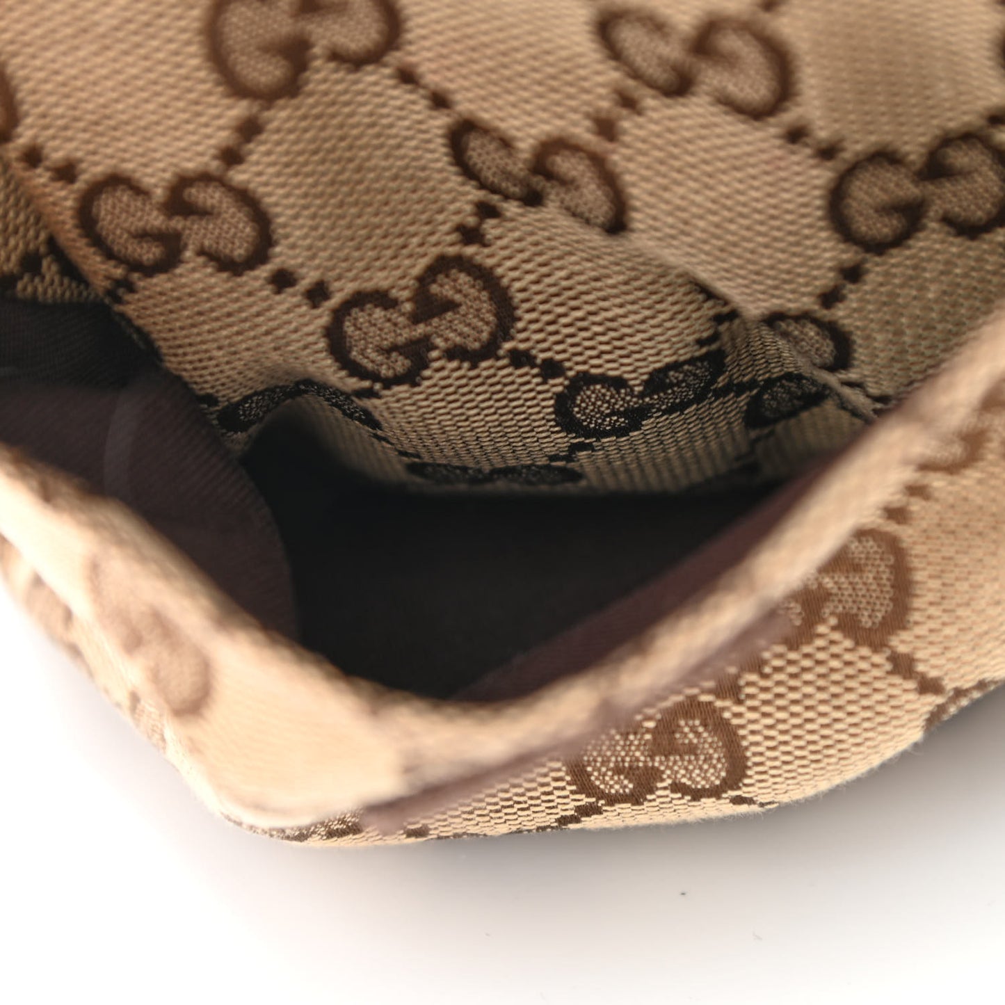 GG Monogram Double Pocket Belt Bag Dark Brown