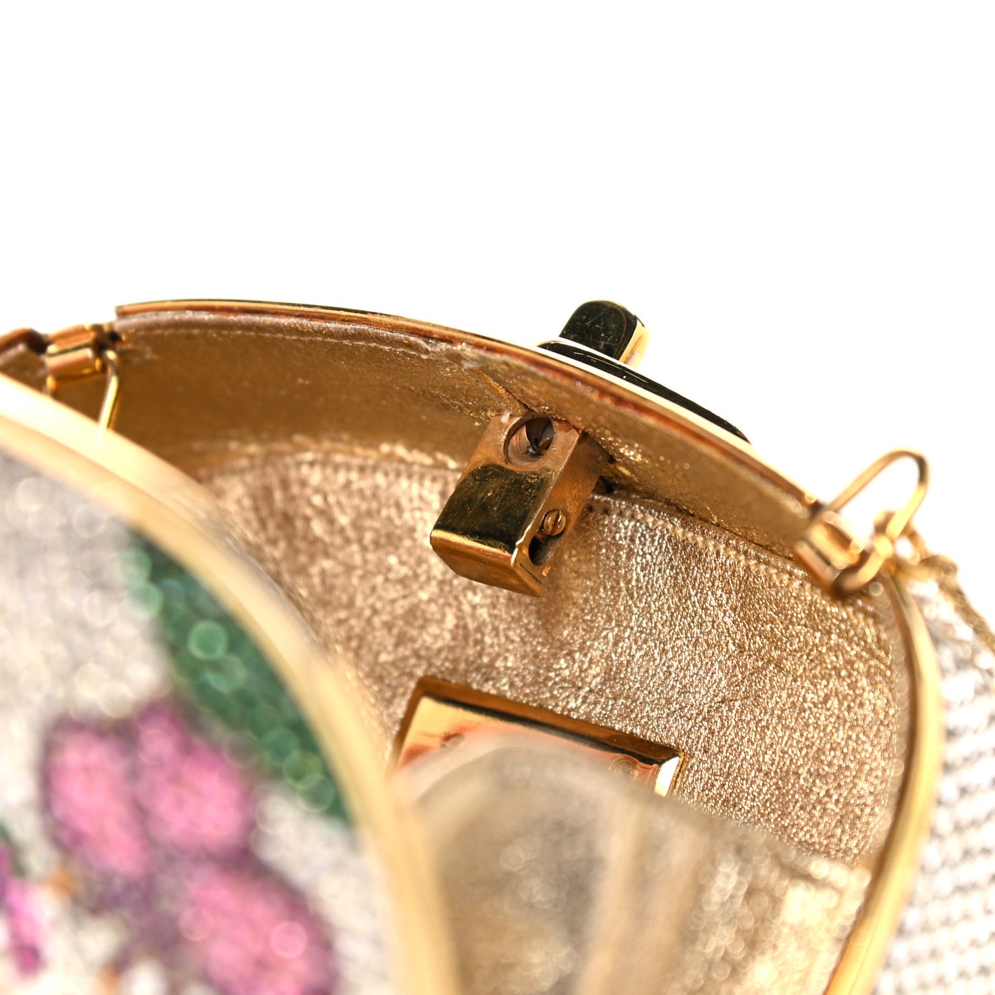 Swarovski Crystal Floral Miniaudiere Clutch