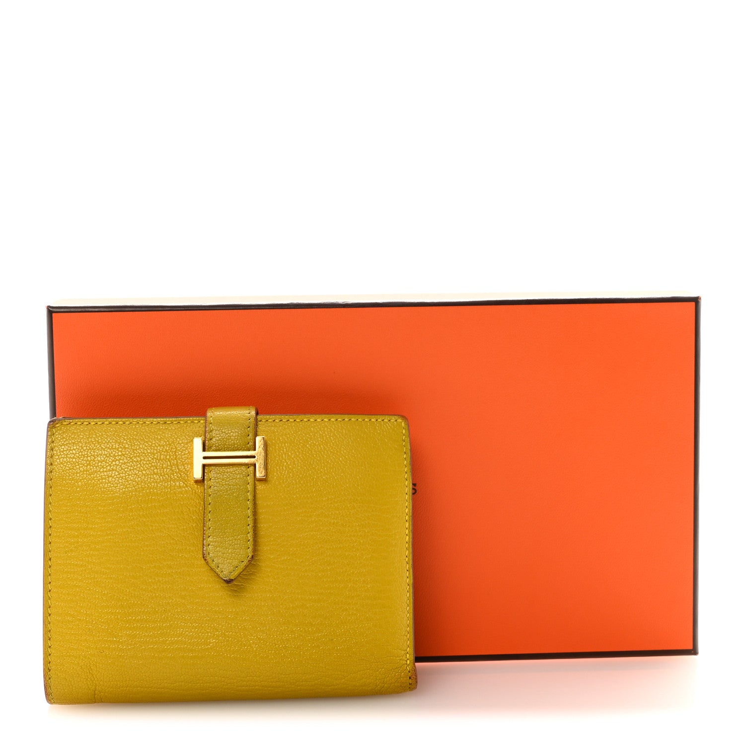 Hermes Chevre Mysore Bearn Compact Wallet Cumin 8 of 8