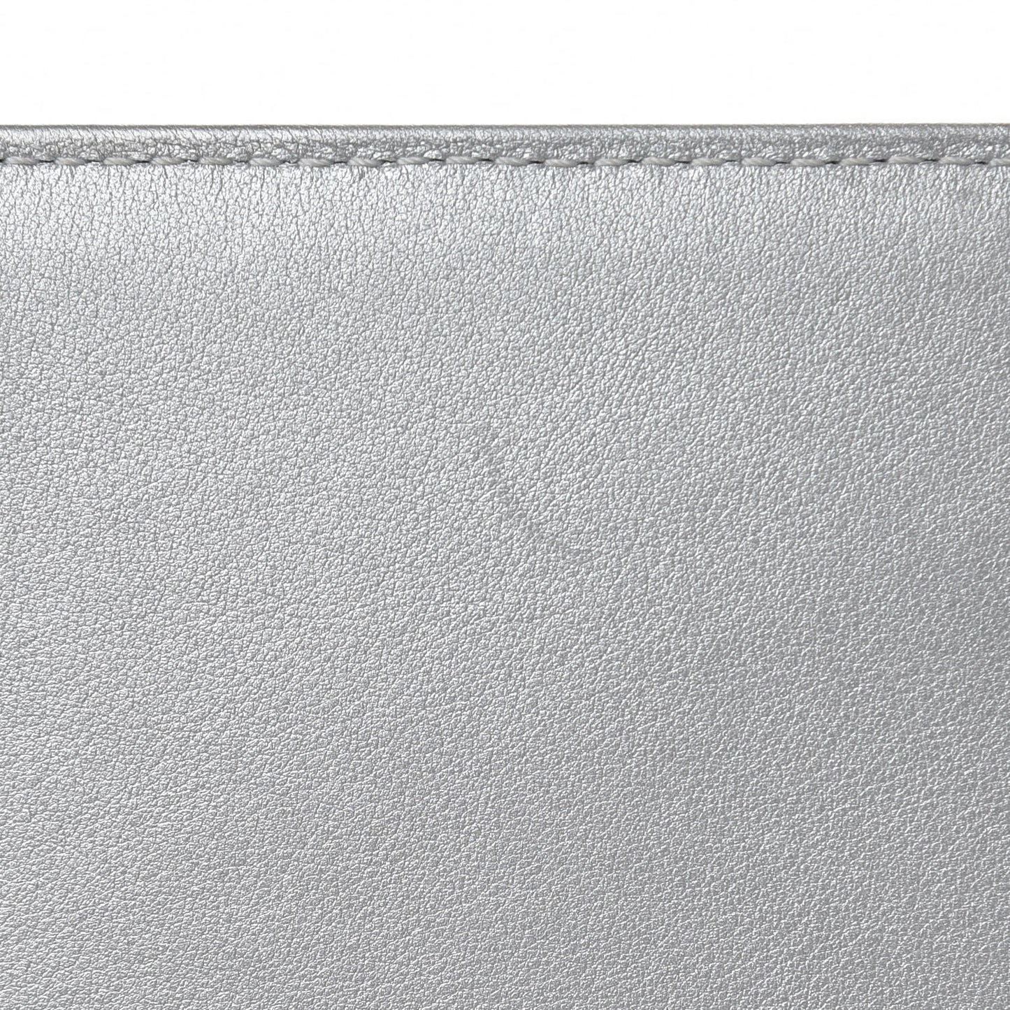 Metallic Calfskin Quilted Medium Boy Flap Silver