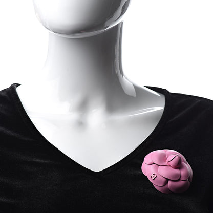 Chanel Lambskin Camellia Brooch Pink 2 of 5