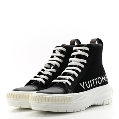 Louis Vuitton Canvas LV Squad Sneaker Boots 38.5 Black 3 of 9