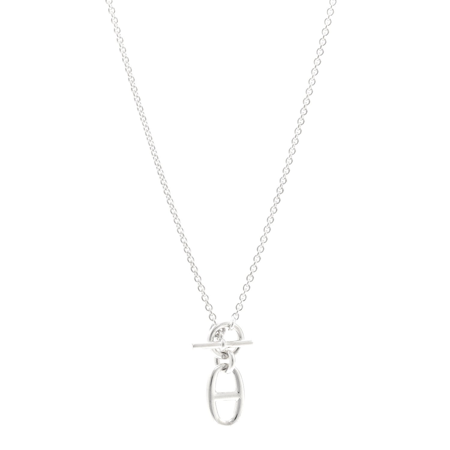 Hermes Sterling Silver Amulette Chaine d'Ancre Necklace 1 of 6