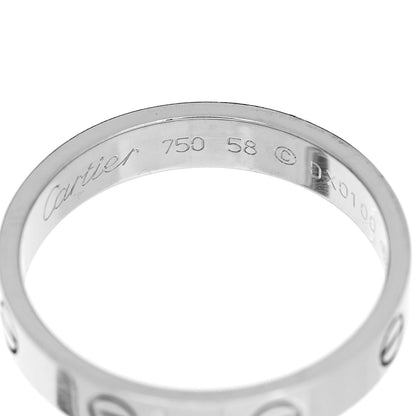 Cartier 18K White Gold 3.5mm LOVE Wedding Band Ring 58 8.25 4 of 5