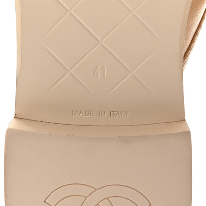 Chanel Lambskin Quilted CC Turnlock Mules 41 Light Beige 7 of 10