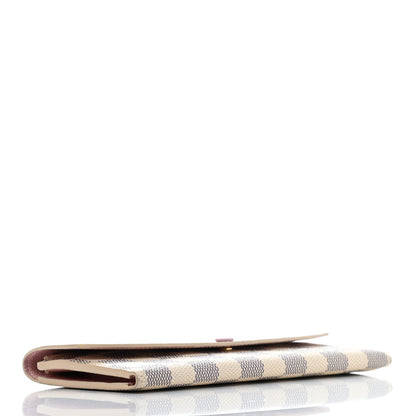 Louis Vuitton Damier Azur Emilie Wallet Rose Ballerine 4 of 8