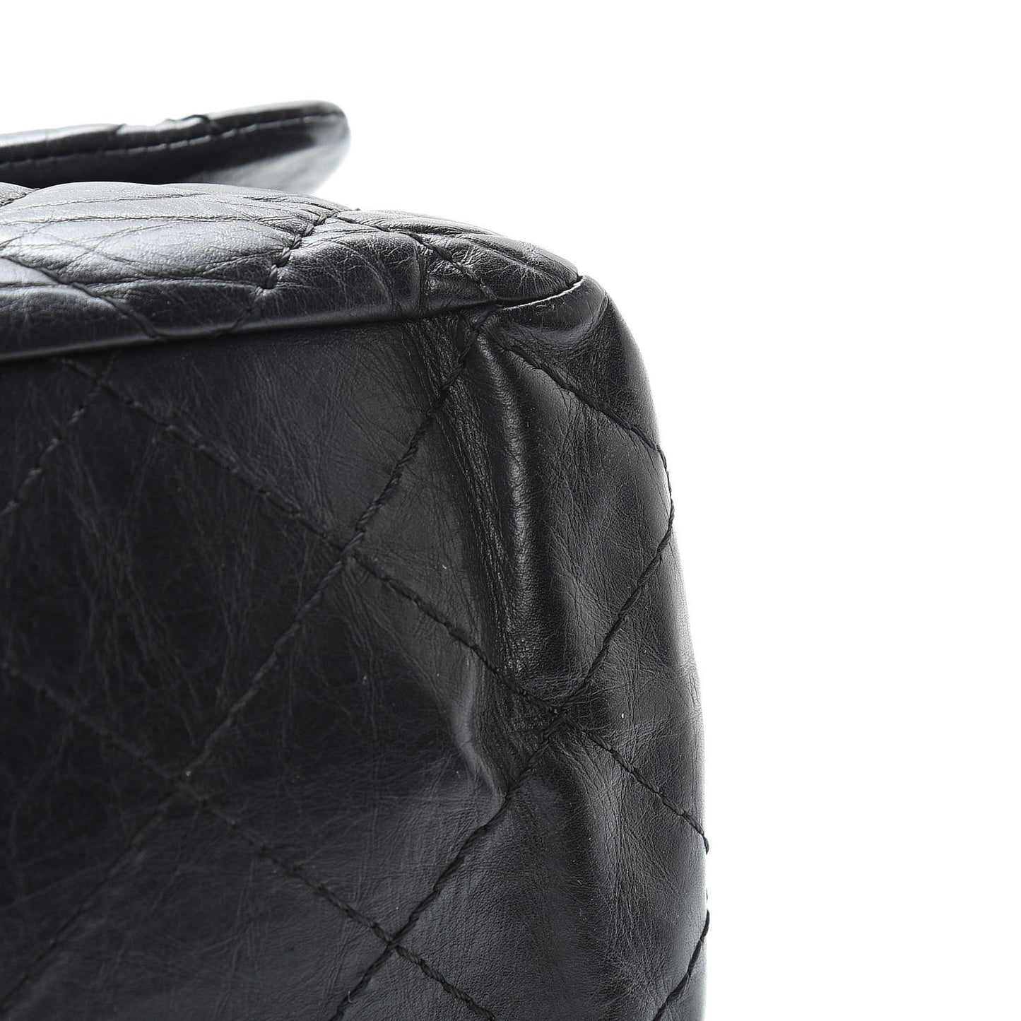 Aged Calfskin Quilted 2.55 Reissue 227 Flap Black