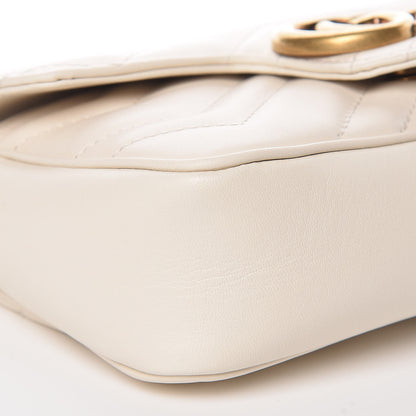 Gucci Calfskin Matelasse Super Mini GG Marmont Shoulder Bag White 5 of 10