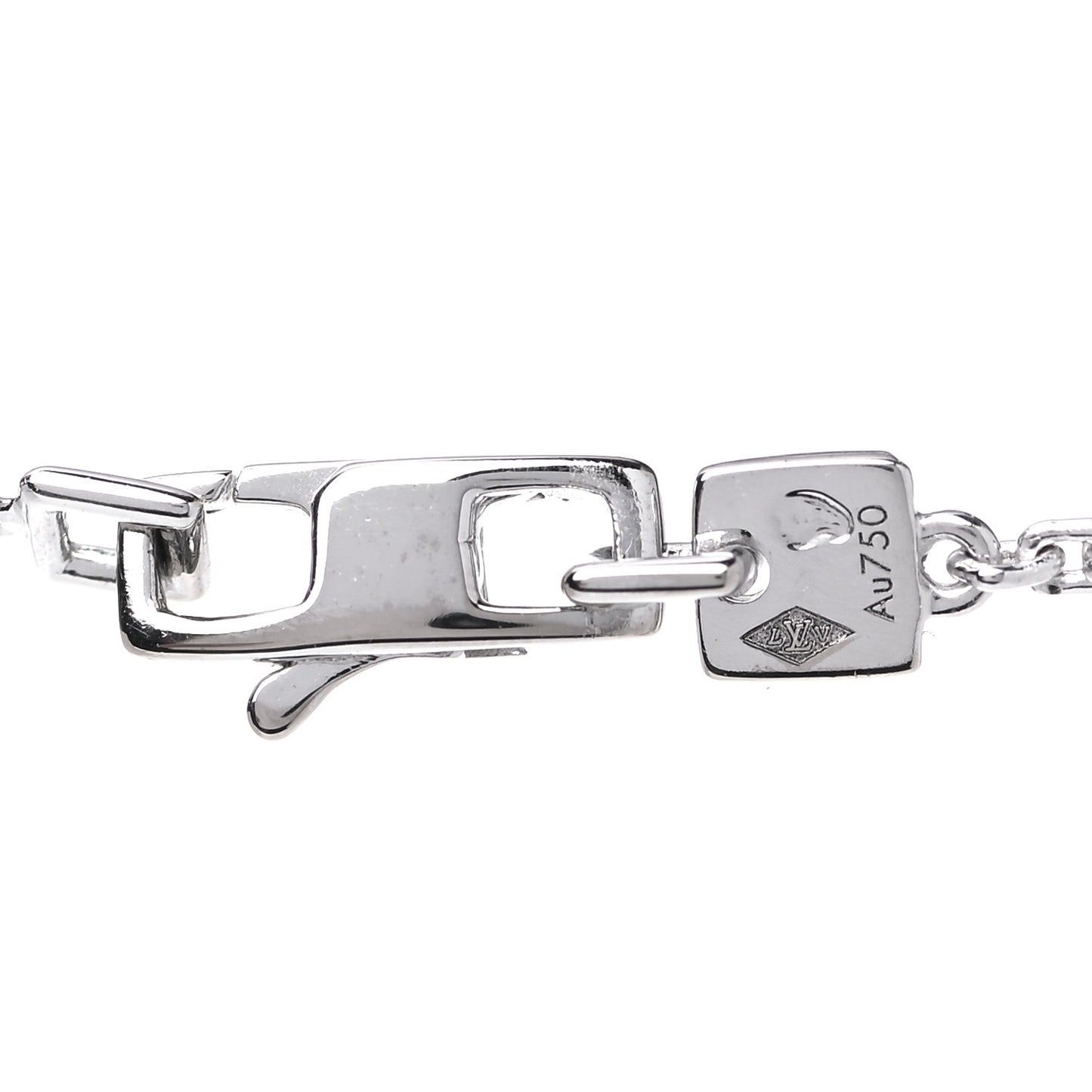 18K White Gold Diamond Large Coeur Heart Pendant Necklace