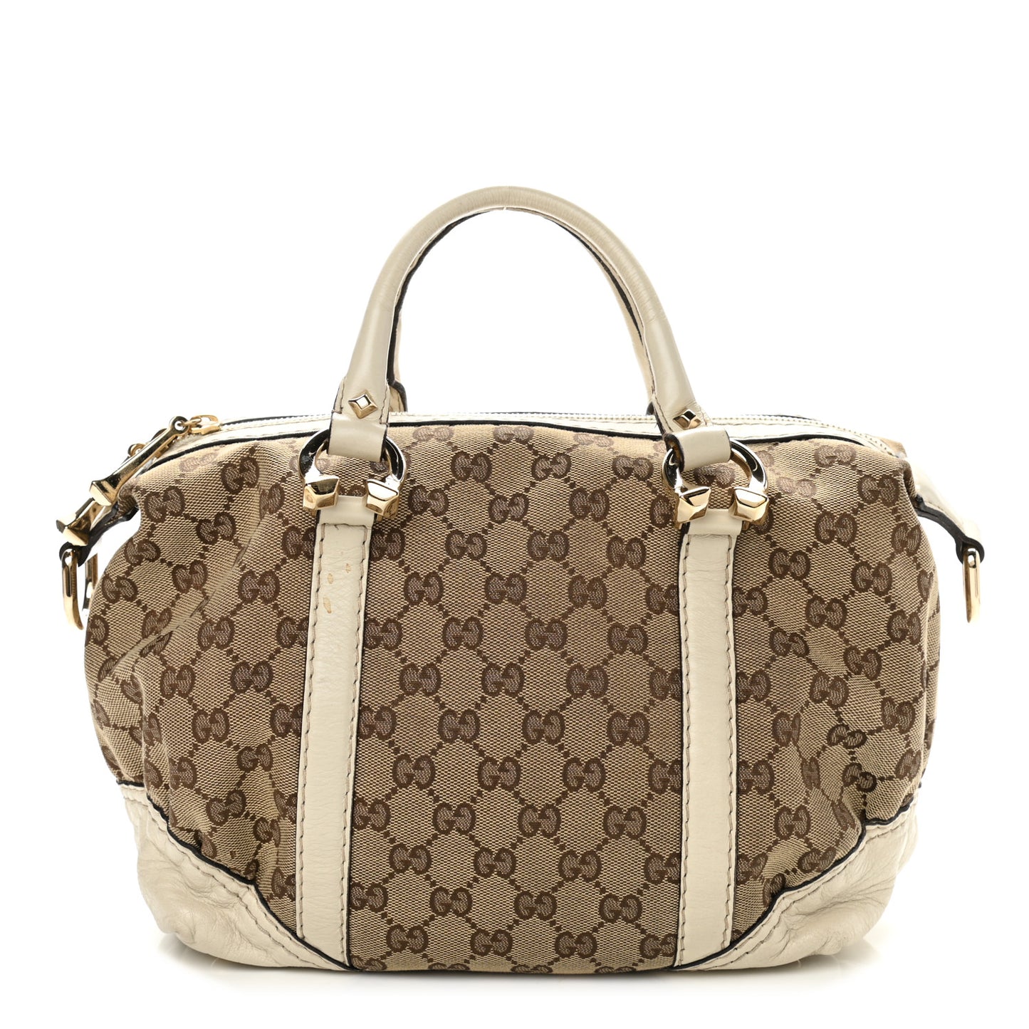 Monogram Equestrian Horseshoe Bowler White