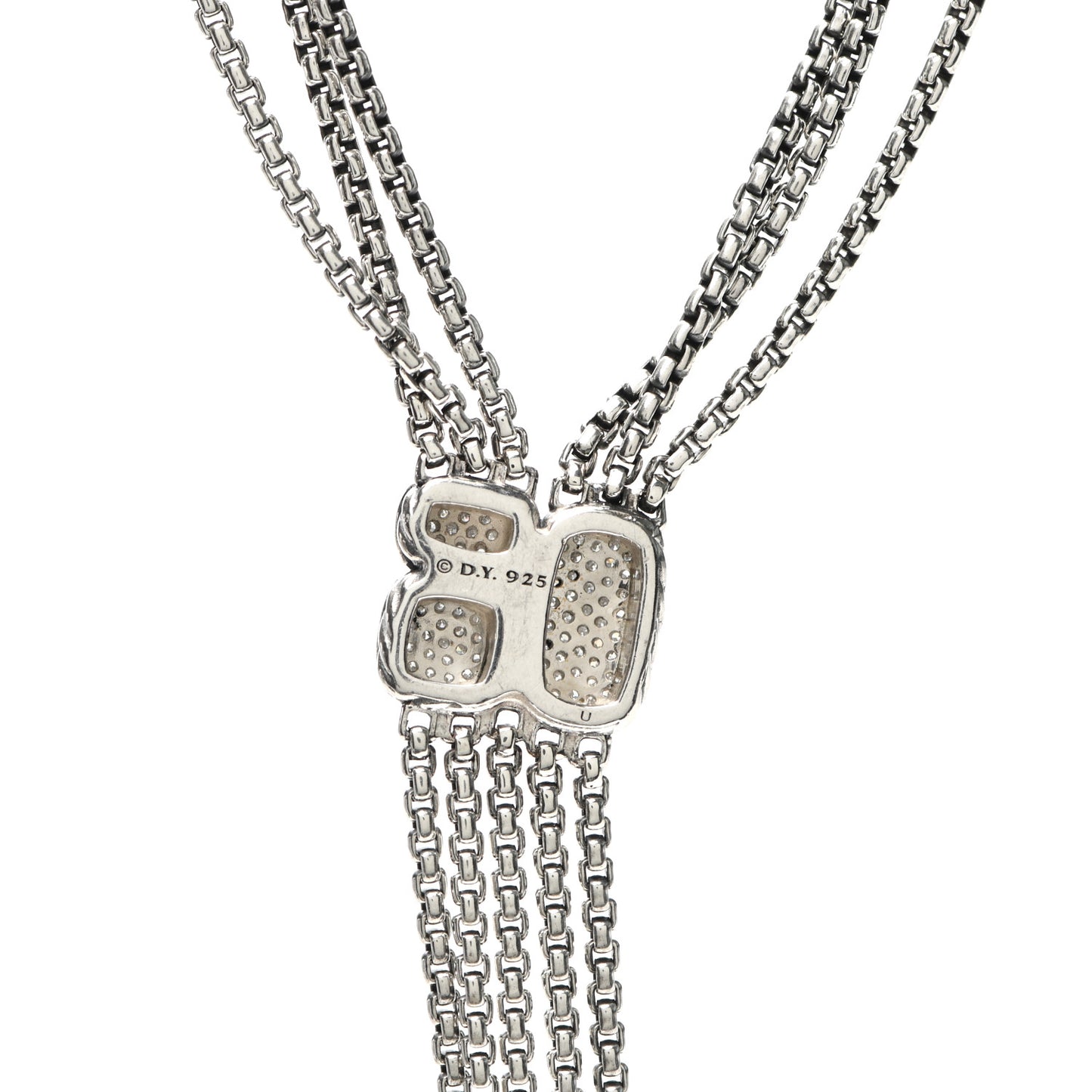 Sterling Silver Diamond Pave Confetti Drop Necklace