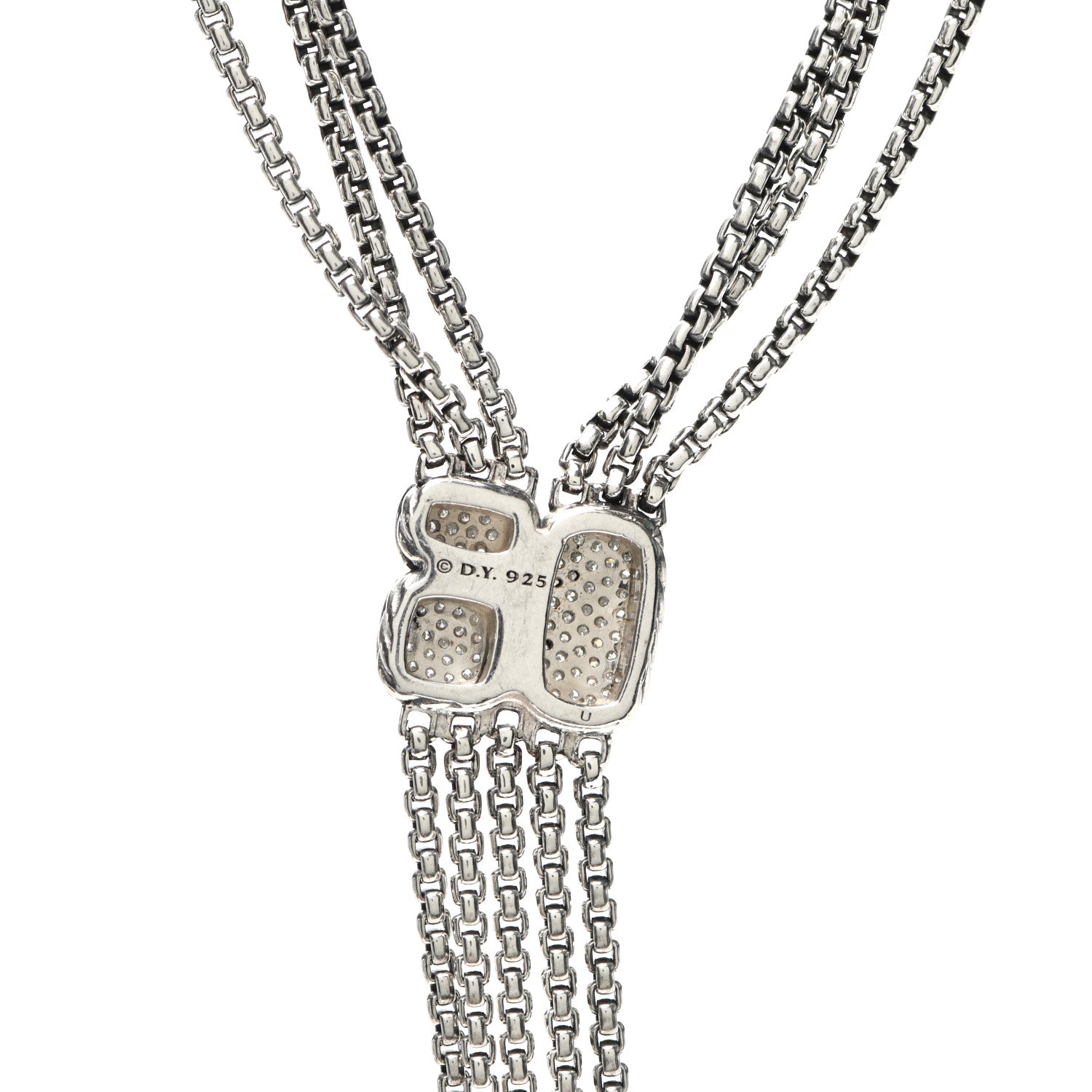 David Yurman Sterling Silver Diamond Pave Confetti Drop Necklace 4 of 4