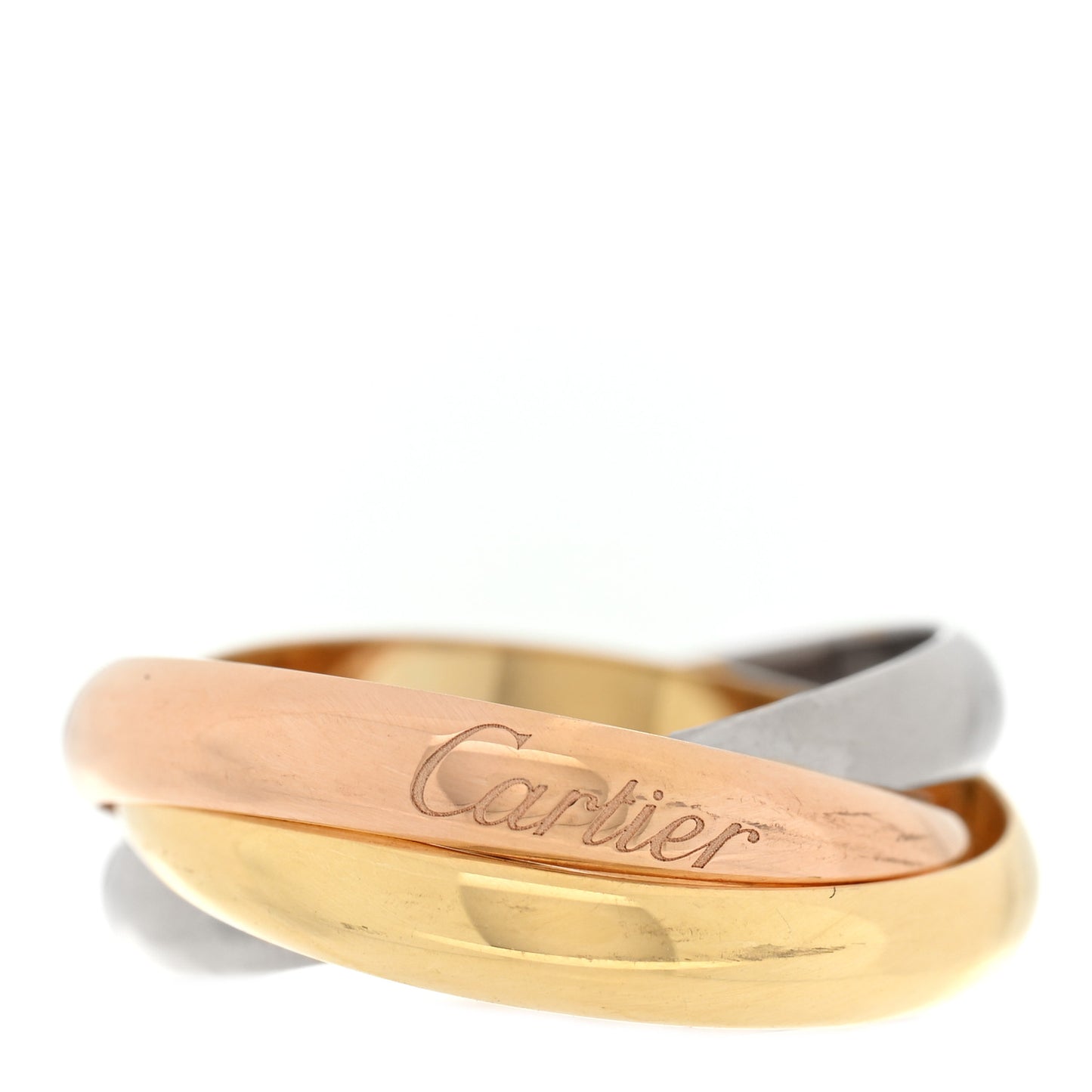 18K Pink Yellow White Gold Classic Trinity Ring 58 8.5