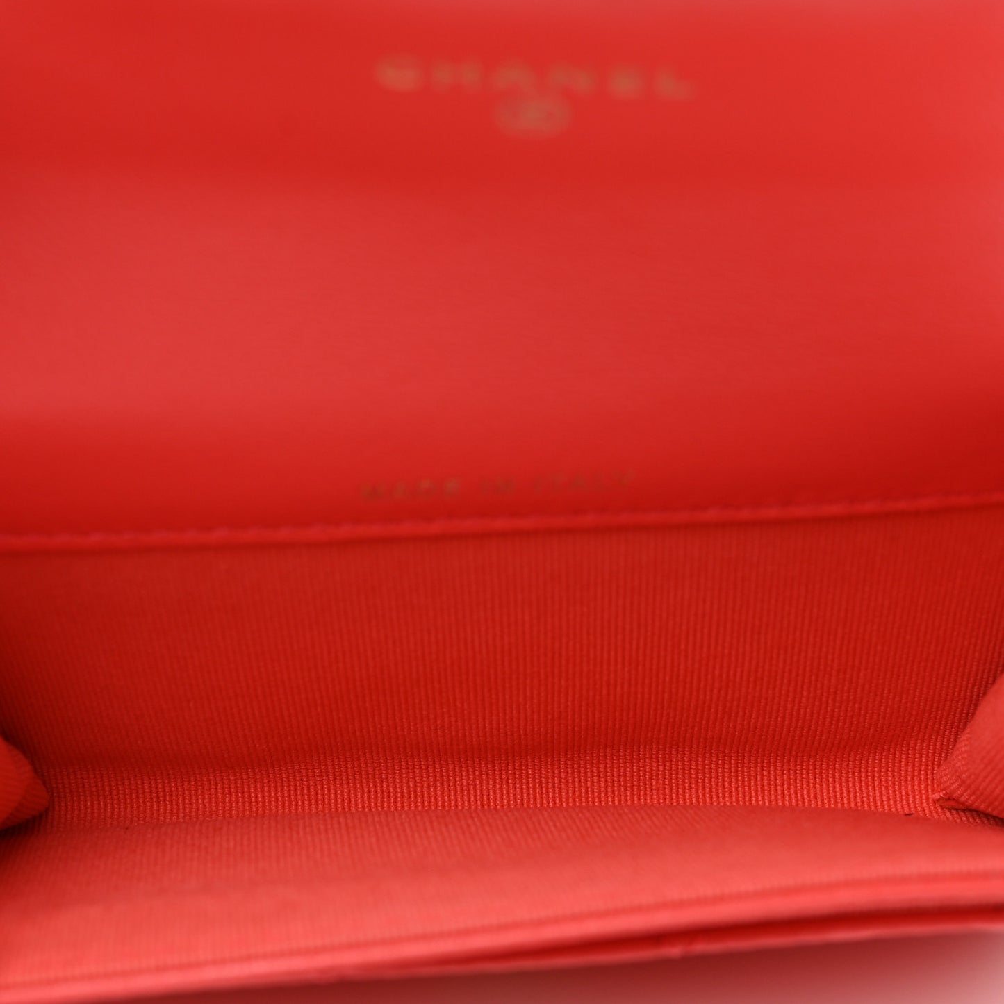Lambskin Quilted Flap Card Holder Wallet Coral