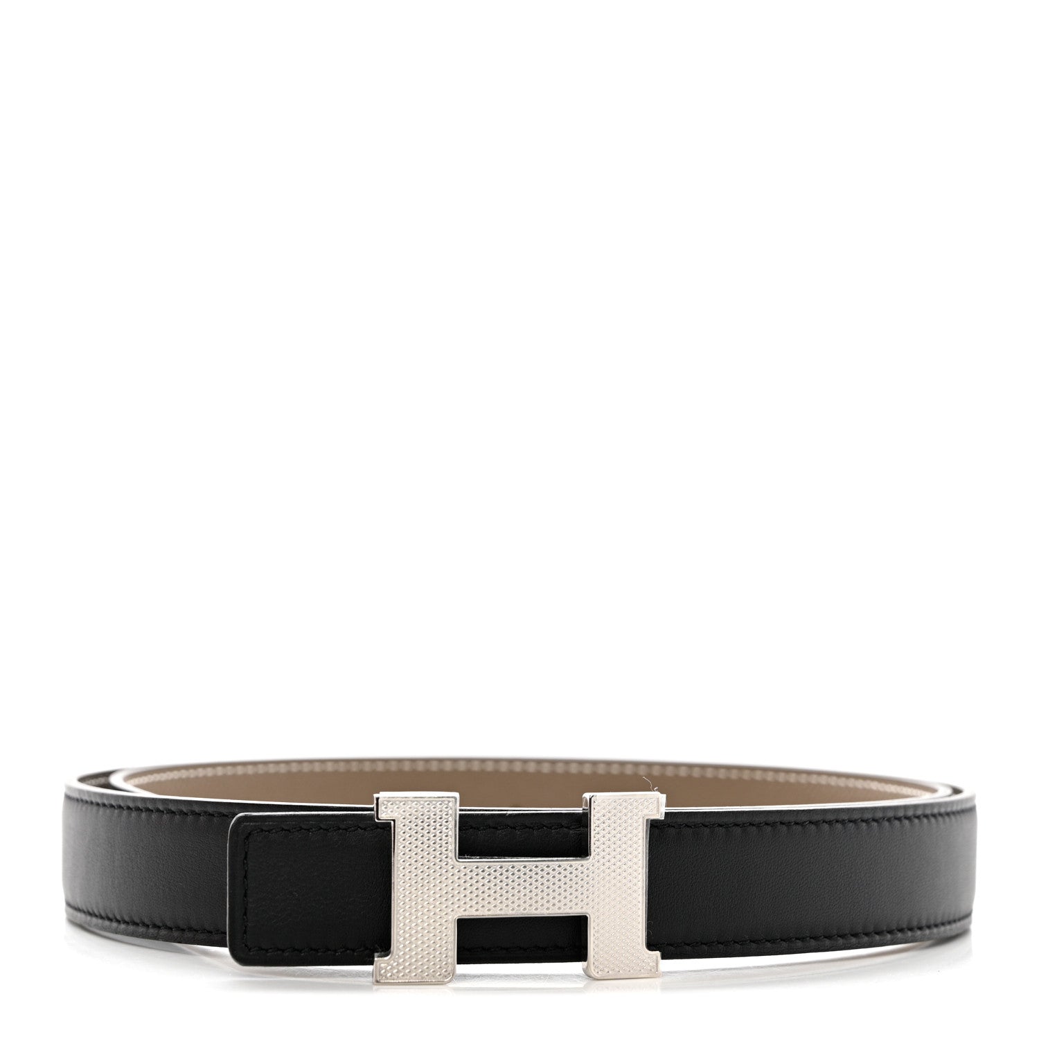 Hermes Epsom Swift 24mm Mini Constance Guilloche H Belt 85 Etoupe Black 1 of 8