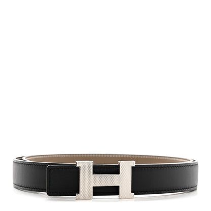 Hermes Epsom Swift 24mm Mini Constance Guilloche H Belt 85 Etoupe Black 1 of 8