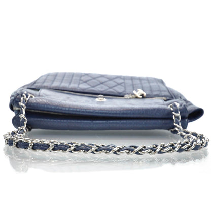 Chanel Aged Calfskin Perforated Tote Navy 5 of 10