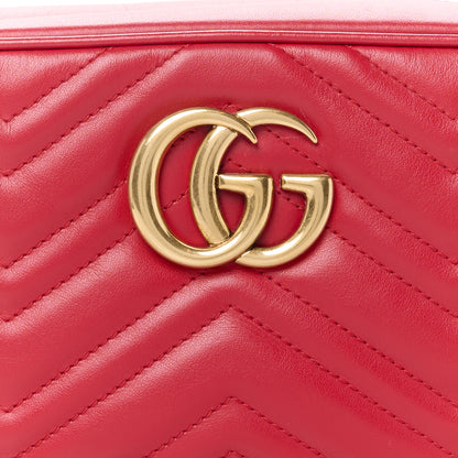 Gucci Calfskin Matelasse Small GG Marmont Chain Shoulder Bag Hibiscus Red 9 of 11