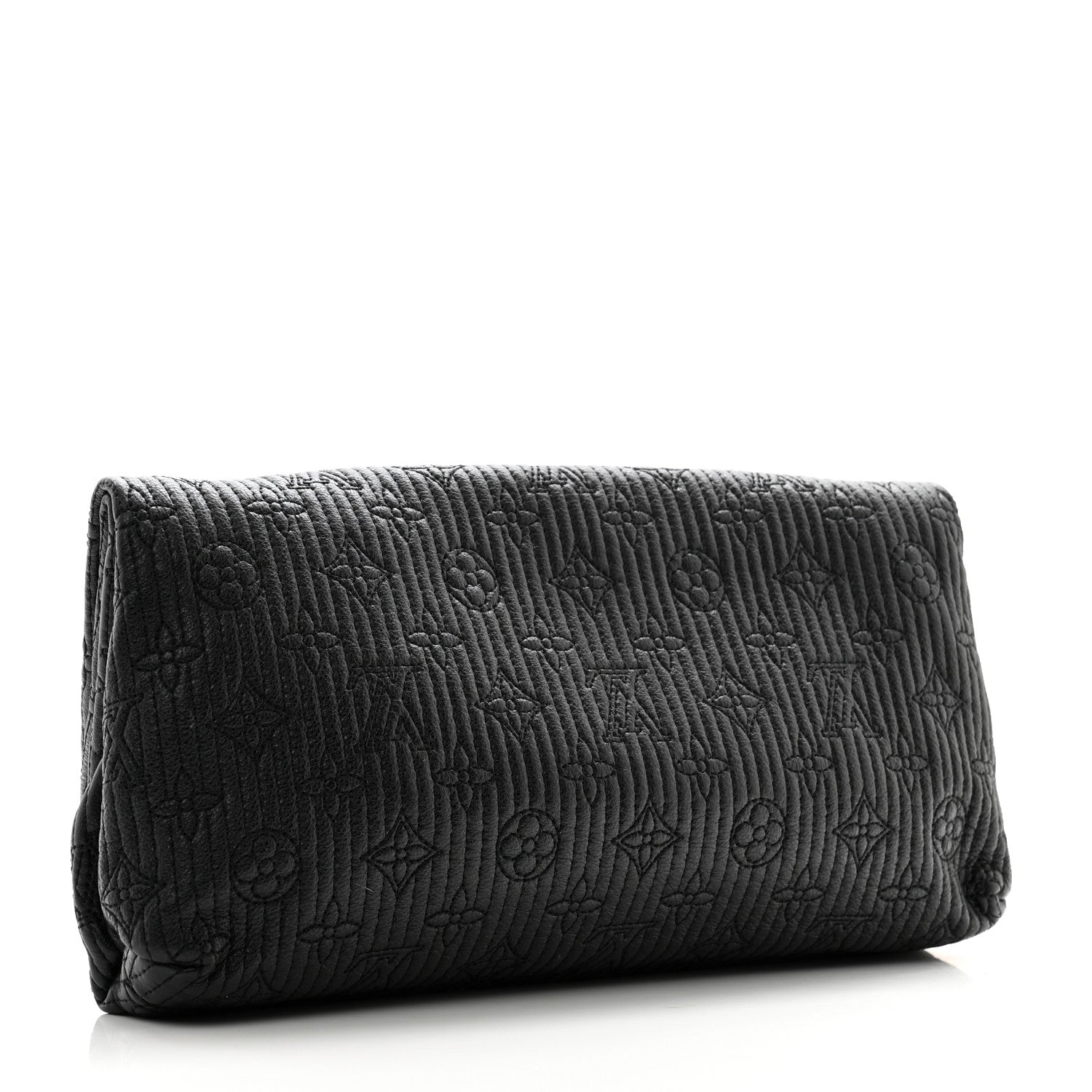 Louis Vuitton Calfskin Quilted Monogram Altair Clutch Black 4 of 11