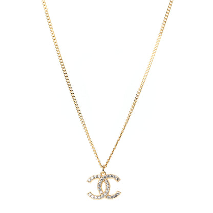Chanel Crystal CC Pendant Necklace Gold 1 of 6