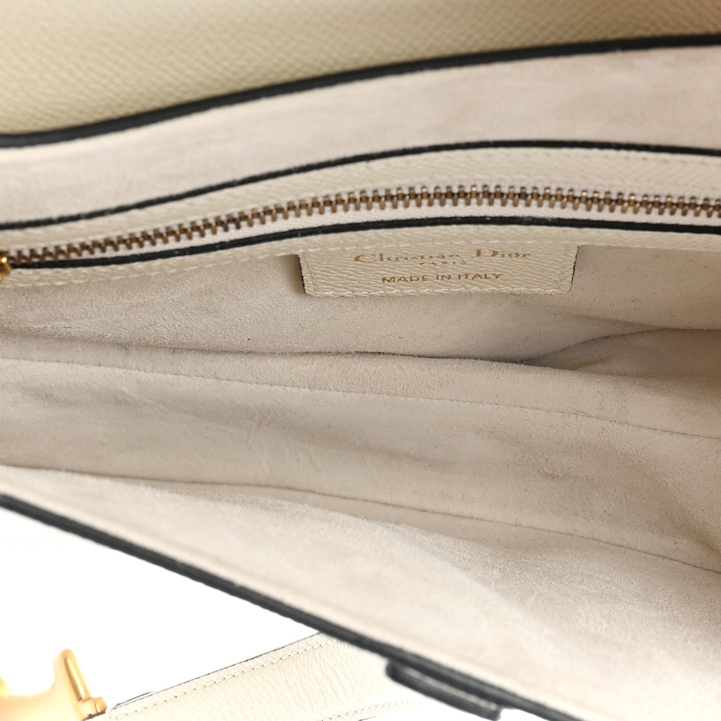 Grained Calfskin Saddle Bag With Strap Latte