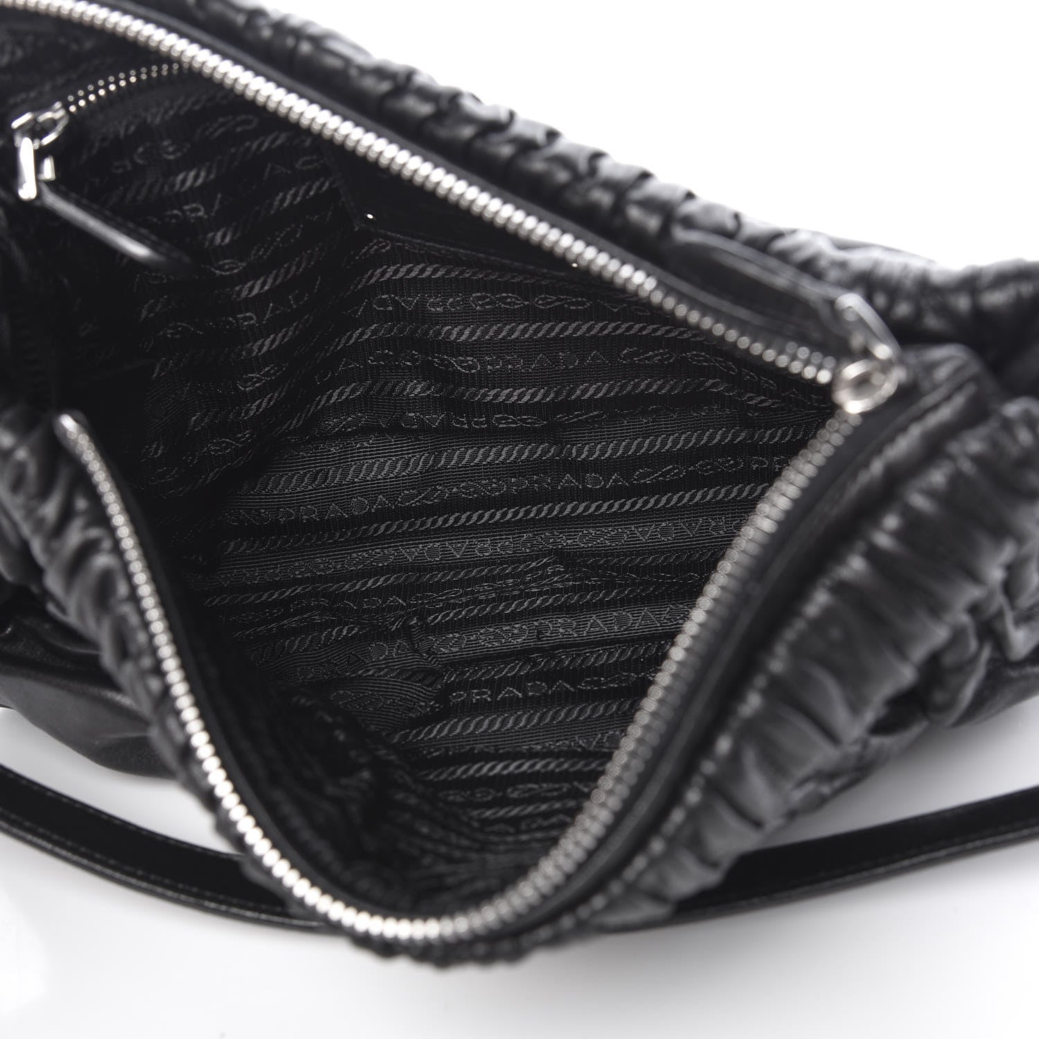 Prada Nappa Drapes Shoulder Bag Nero Black 5 of 9