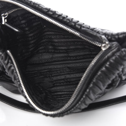 Prada Nappa Drapes Shoulder Bag Nero Black 5 of 9