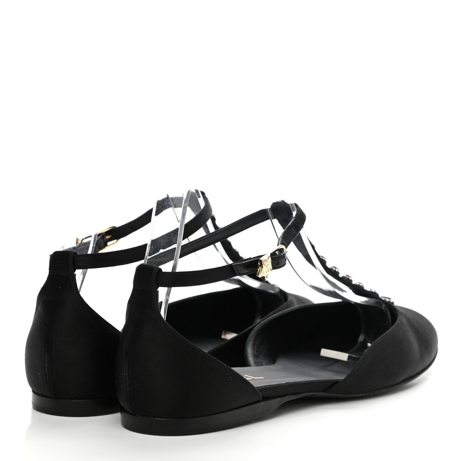 Chanel Satin Crystal Star Flats 40 Black 4 of 8