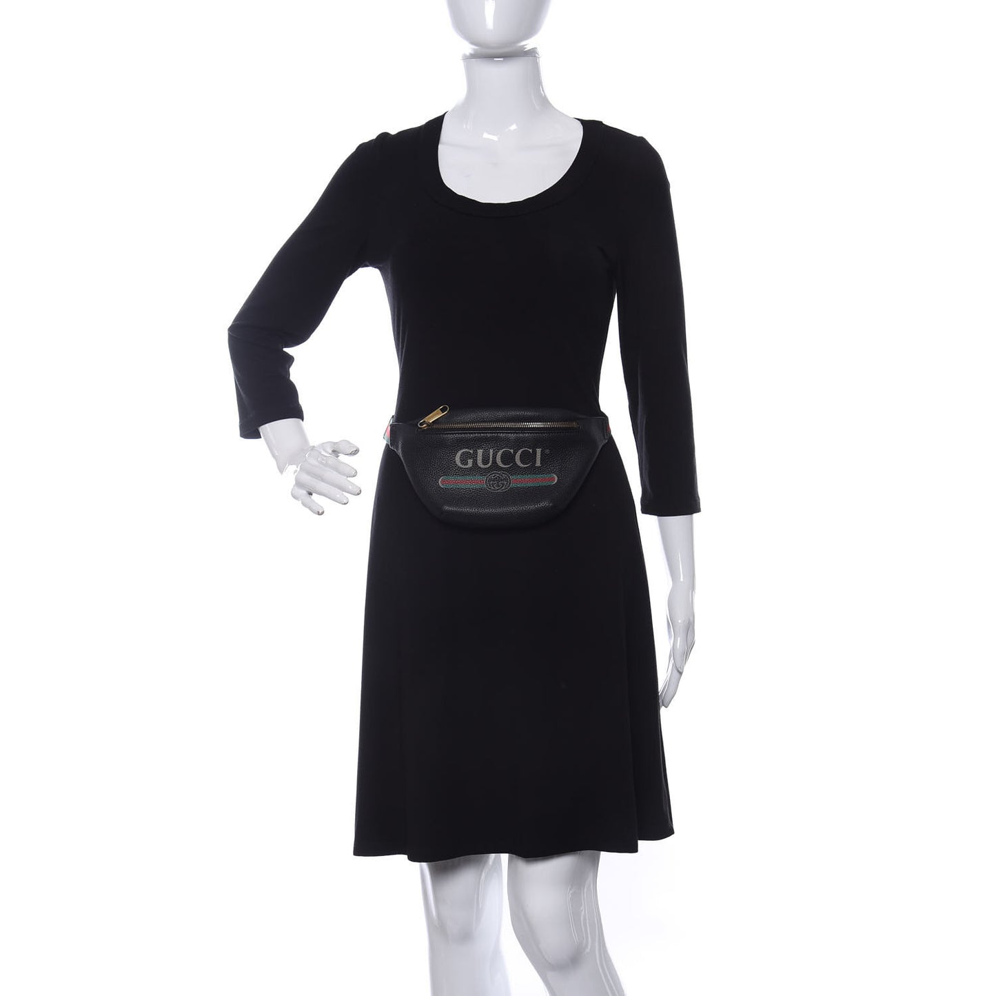 Grained Calfskin Small Logo Belt Bag Black
