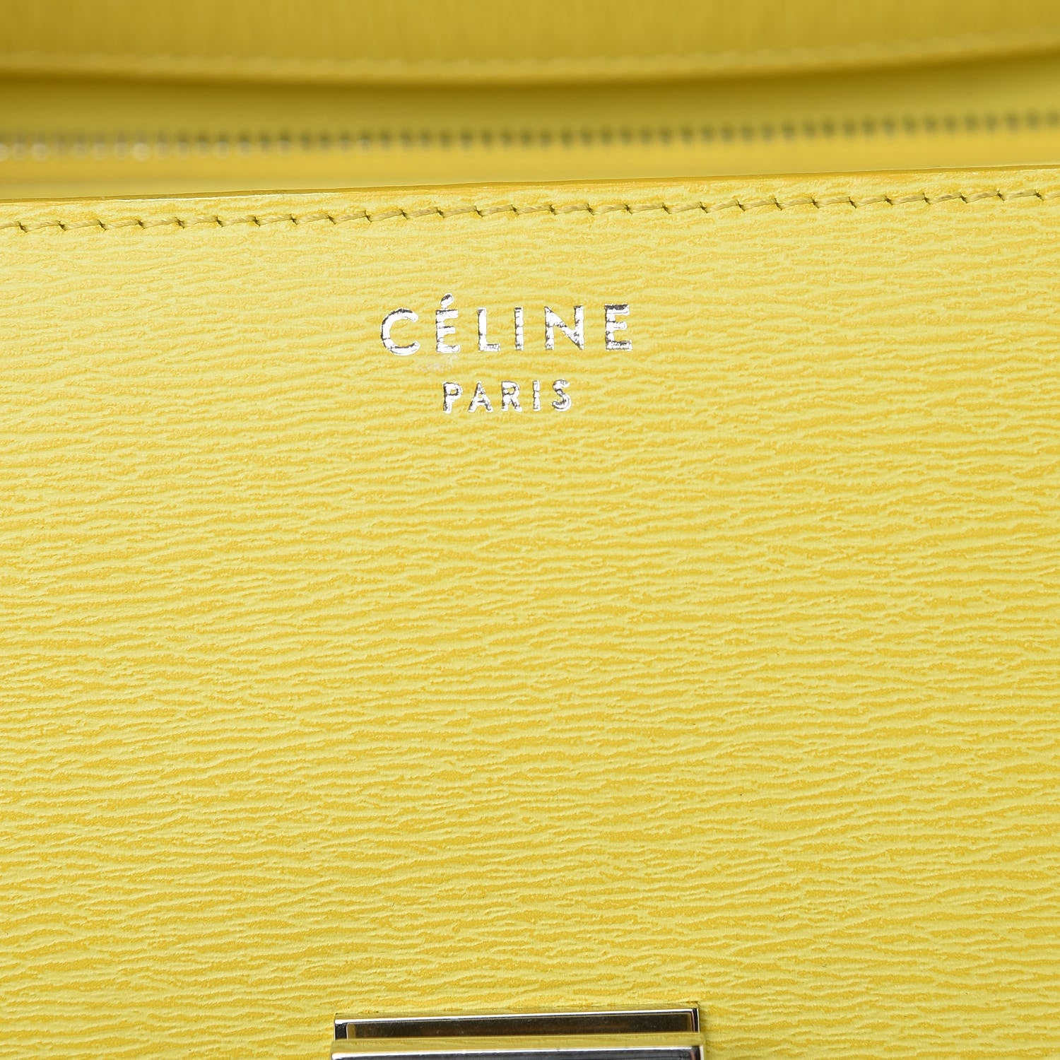 Celine Liege Calfskin Medium Classic Box Flap Bag Fluo Yellow 6 of 13
