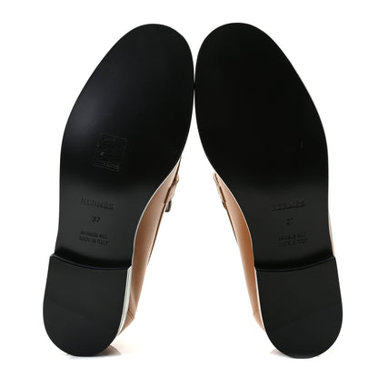 Hermes Calfskin Womens Destin Loafer 37 Naturel 6 of 10