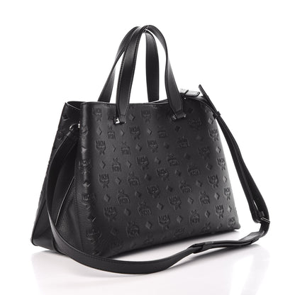 MCM Calfskin Ottomar Monogram Large Essential Tote Black 4 of 8