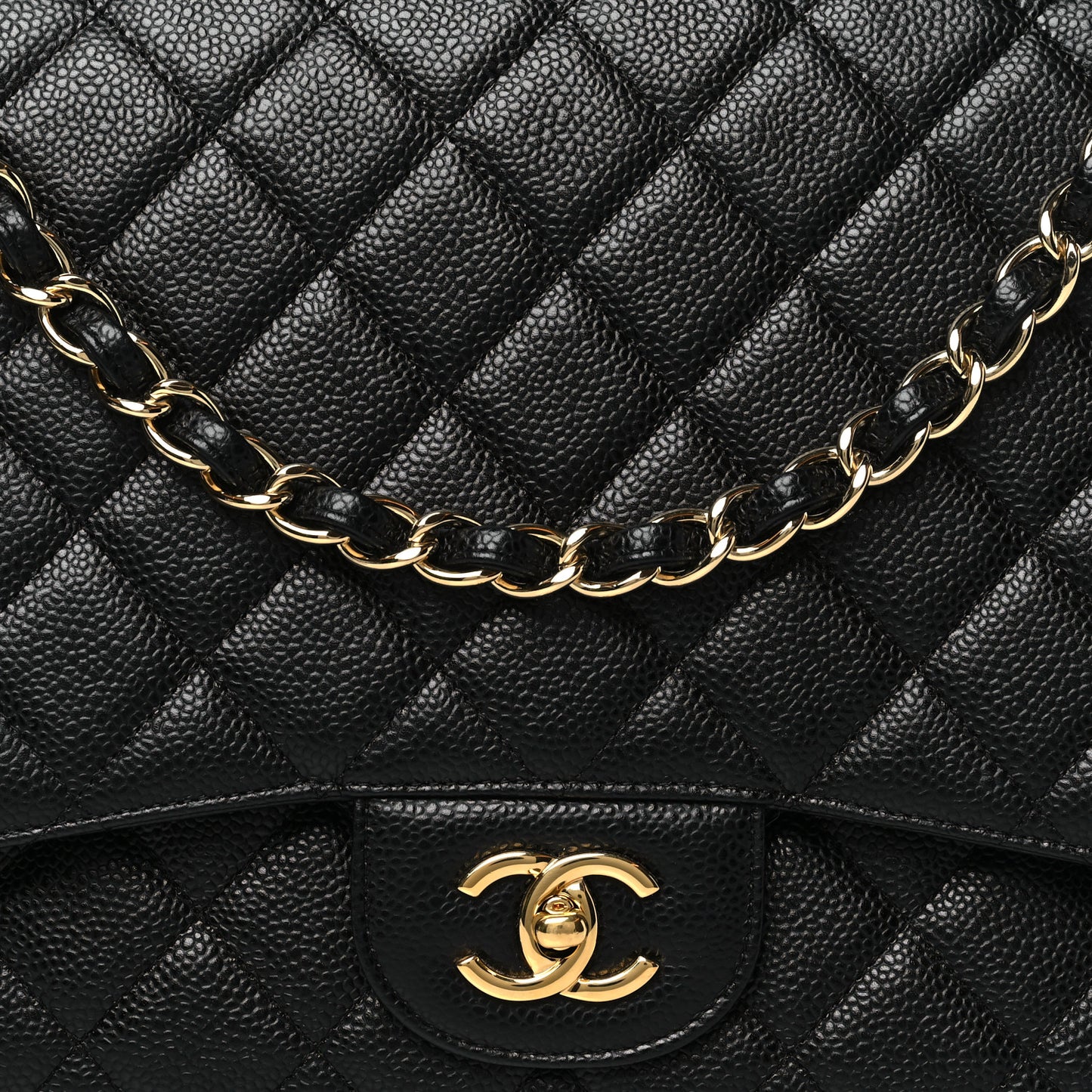 Caviar Maxi Single Flap Black