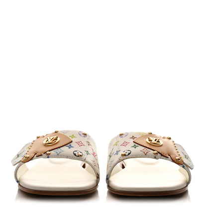 Louis Vuitton LV X TM Monogram Multicolor Frame Flat Mule Sandals 38 White Multicolor 3 of 9