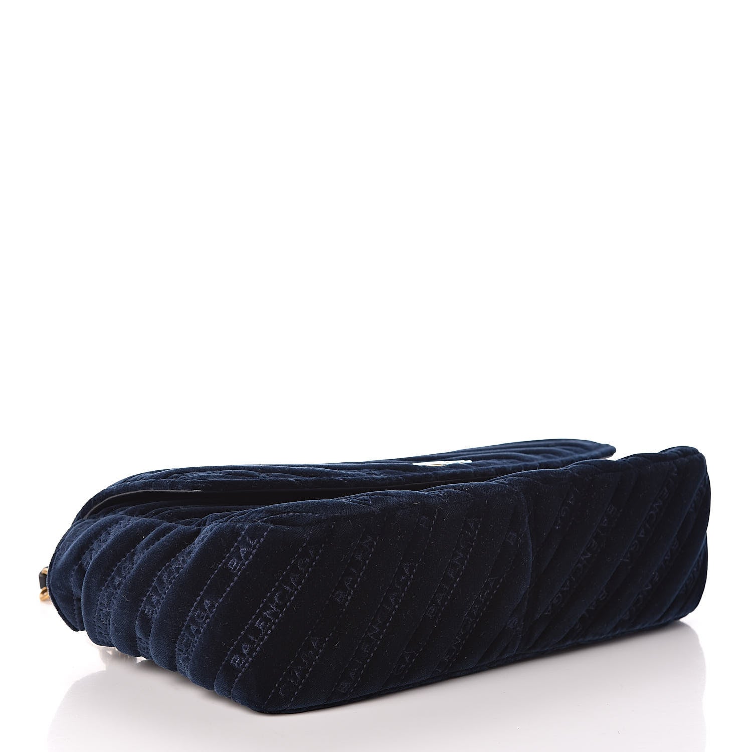 Balenciaga Velvet Logo Matelasse M BB Chain Shoulder Bag Navy 4 of 9