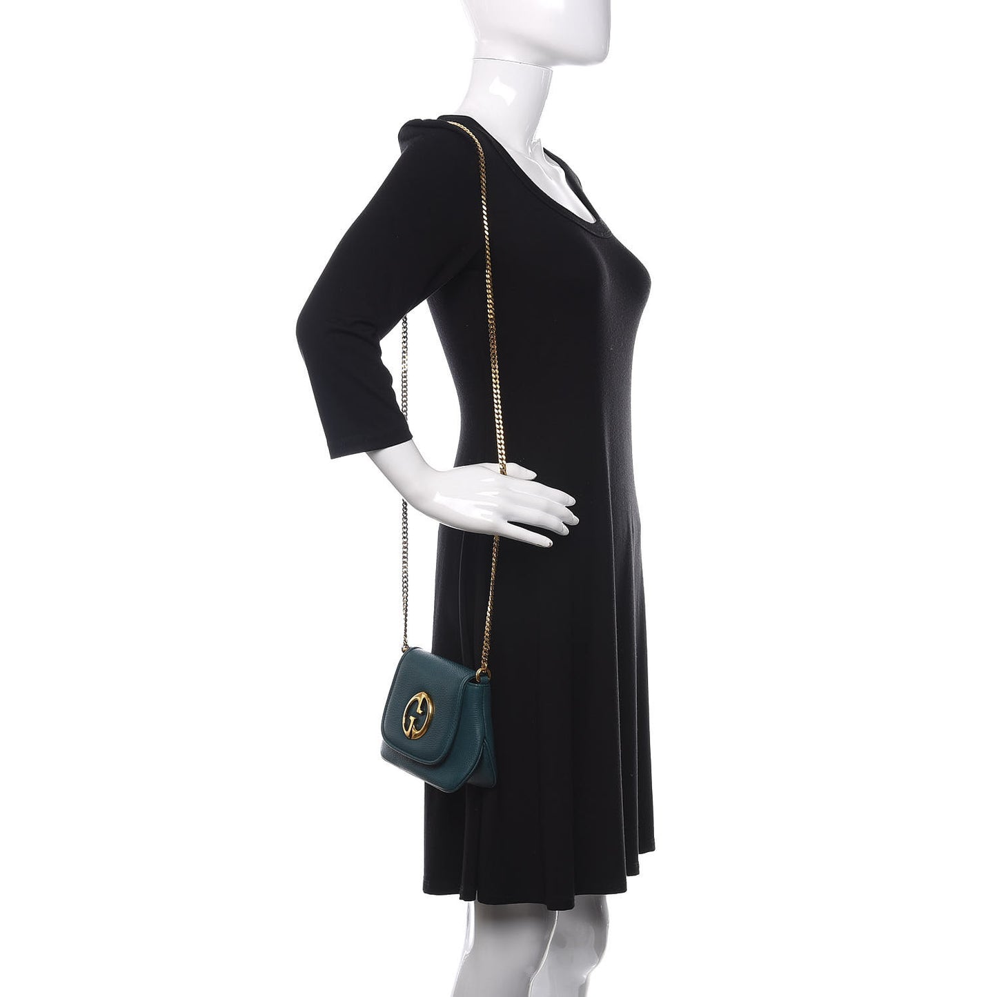 Dollar Calfskin Small 1973 Chain Shoulder Bag Deep Cobalt