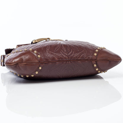 Gucci Leather Studded and Tooled Pelham Brown 6 of 10