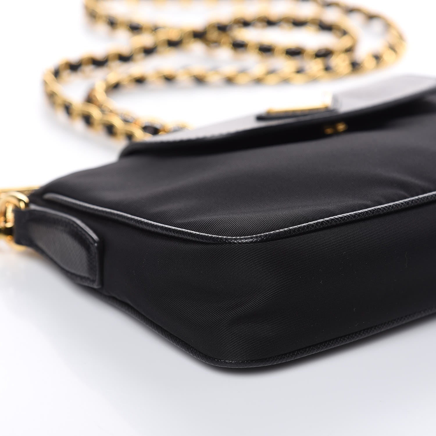 Prada Tessuto Nylon Saffiano Crossbody Bag Black 8 of 9