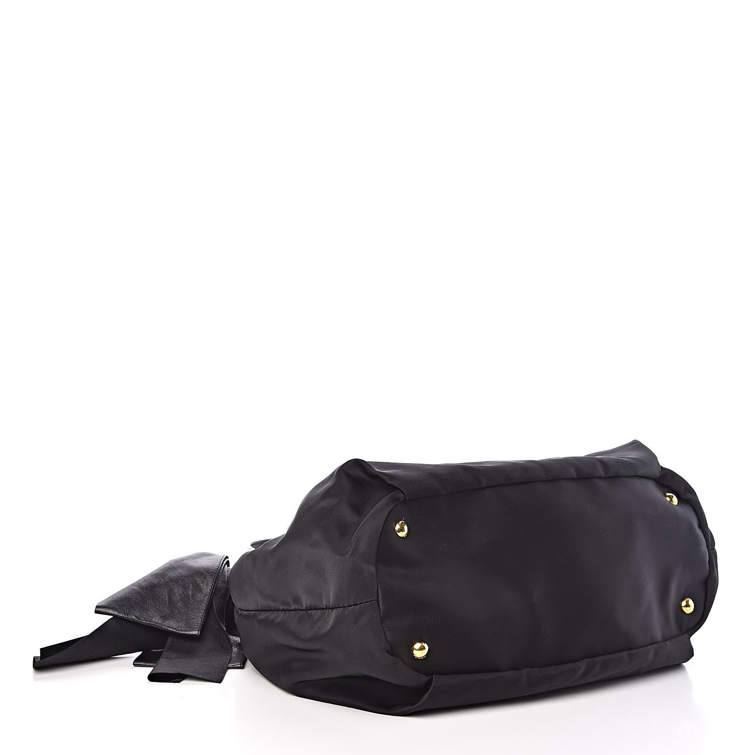 Prada Tessuto Nylon Jacquard Logo Bow Bag Black 4 of 8