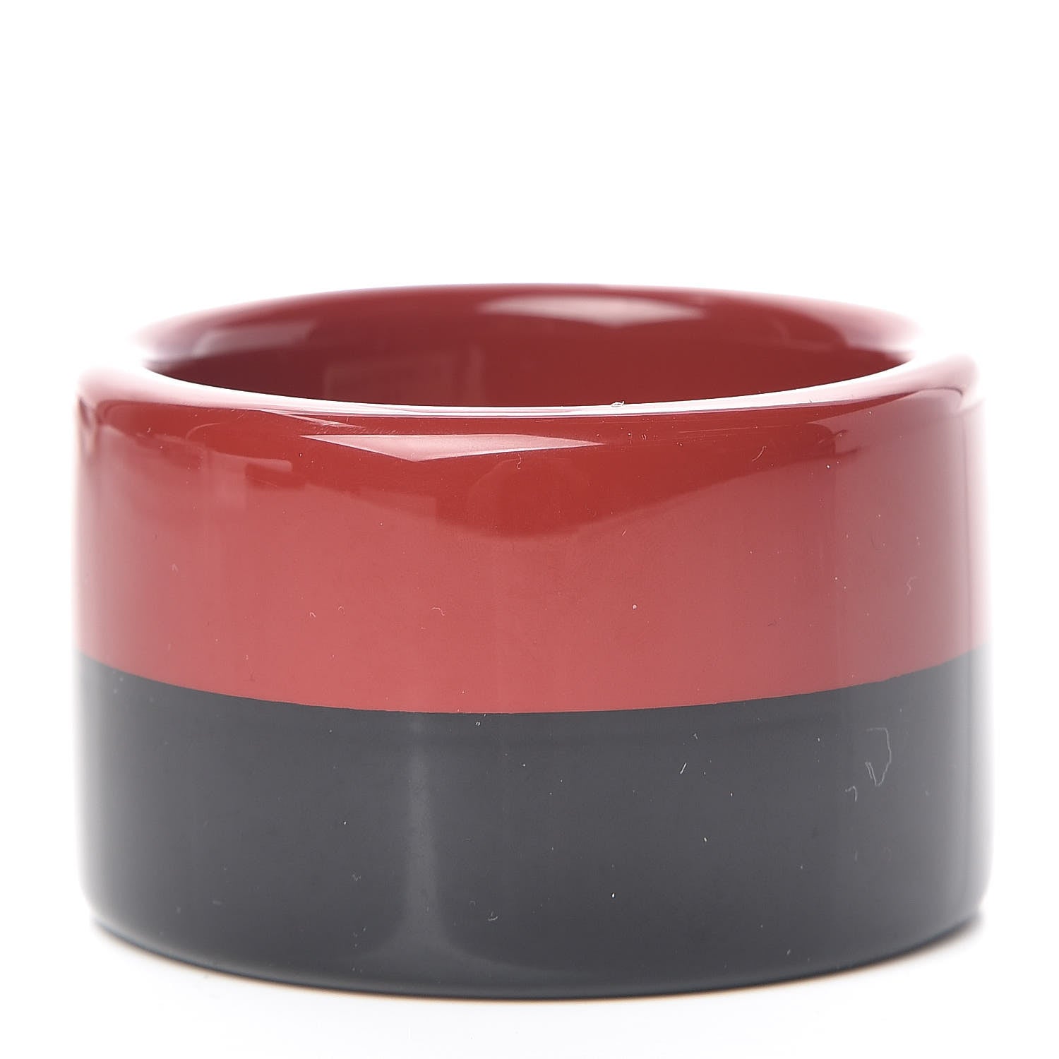 Hermes Lacquered Wood Colombo Bracelet S Black Red 3 of 6