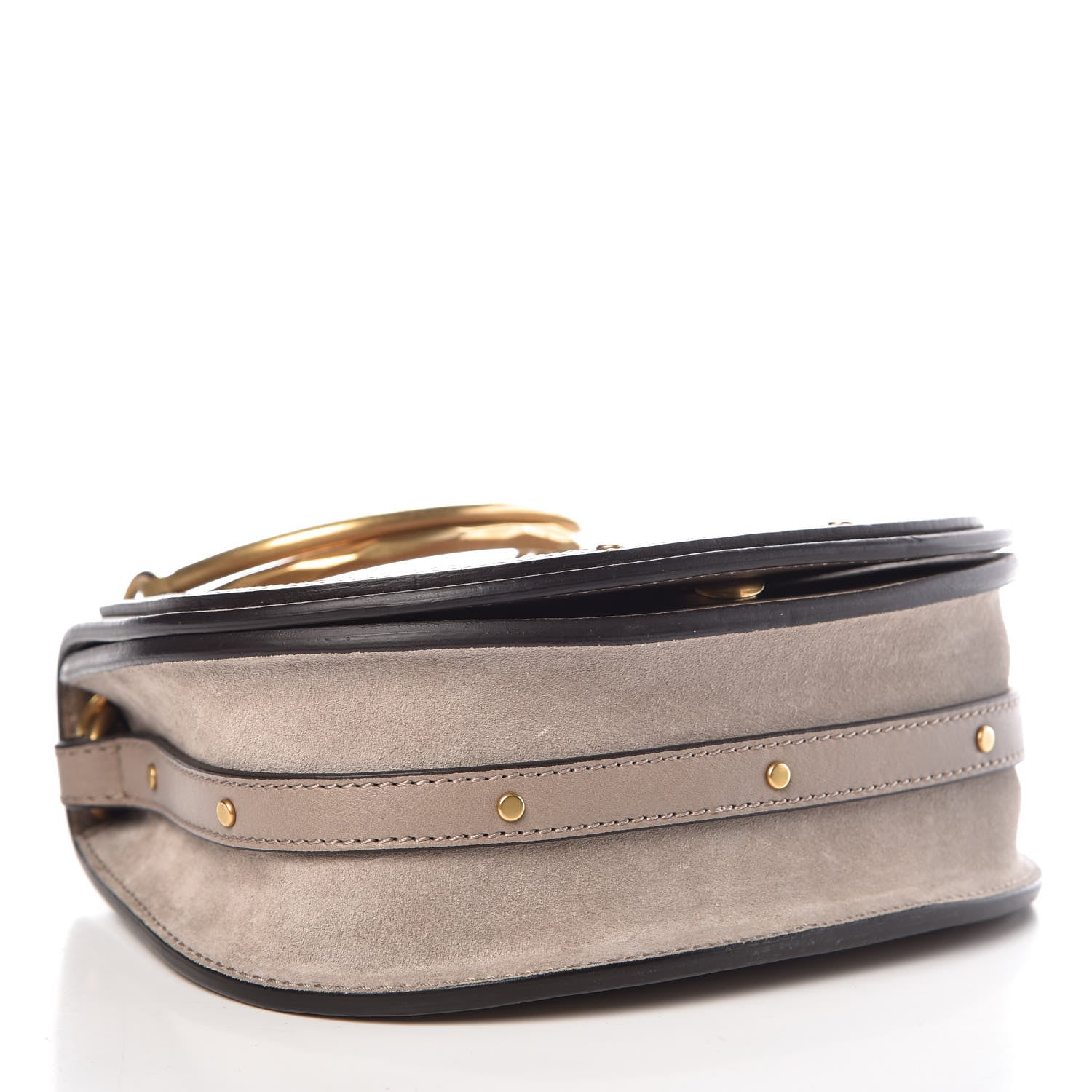 Chloe Calfskin Suede Small Nile Bracelet Bag Motty Grey 4 of 9