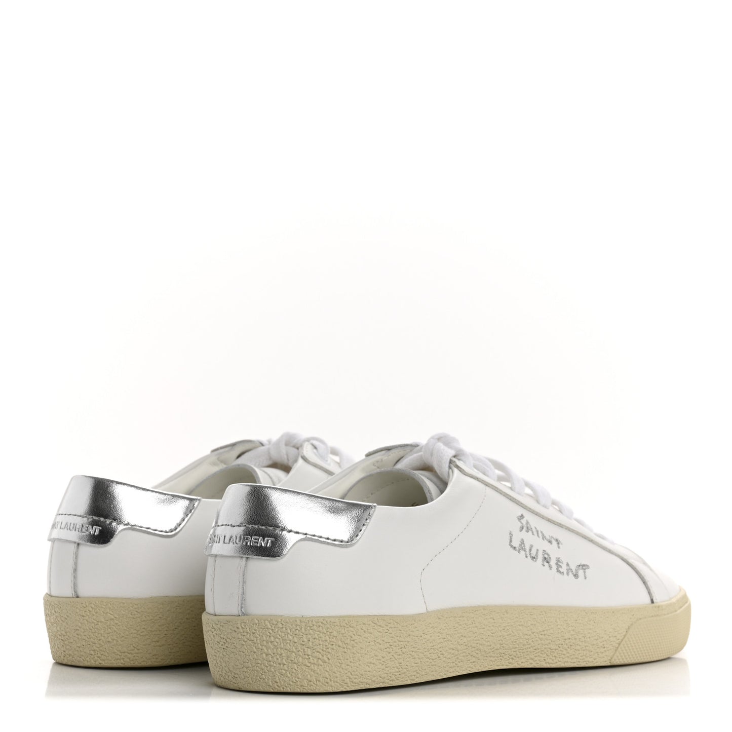 Embroidered Court Classic Sneakers 37.5 Blanc Optique Argento