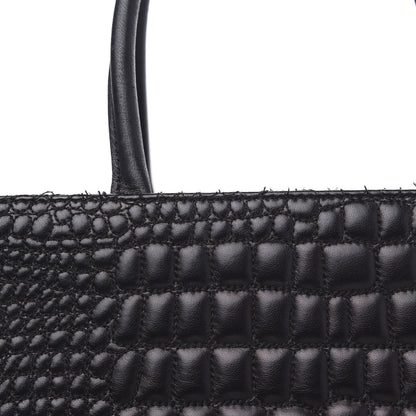 Fendi Nappa Crocodile Trapuntata Medium 2Jours Tote Black 16 of 16